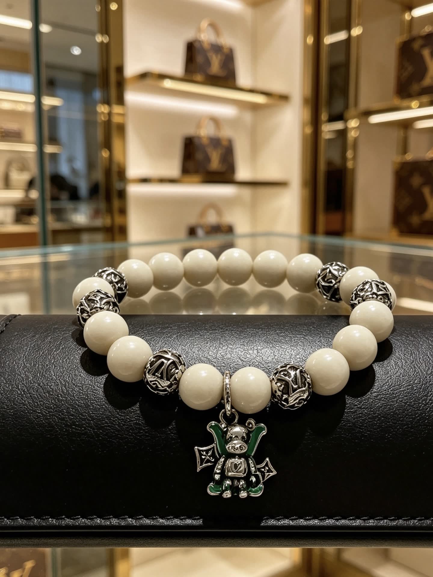 Louis Vuitton Beaded Bracelet with Charm